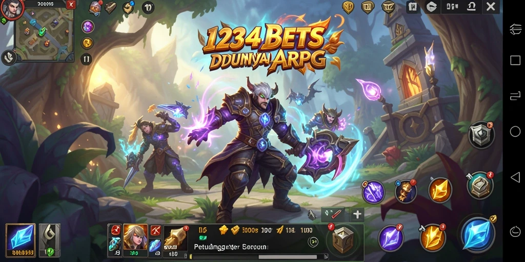 Screenshot utama 1234BETS menampilkan aksi seru dalam pertarungan ARPG.