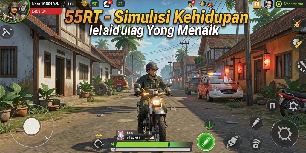 Tampilan gameplay menarik di 55RT dengan berbagai aktivitas simulasi.