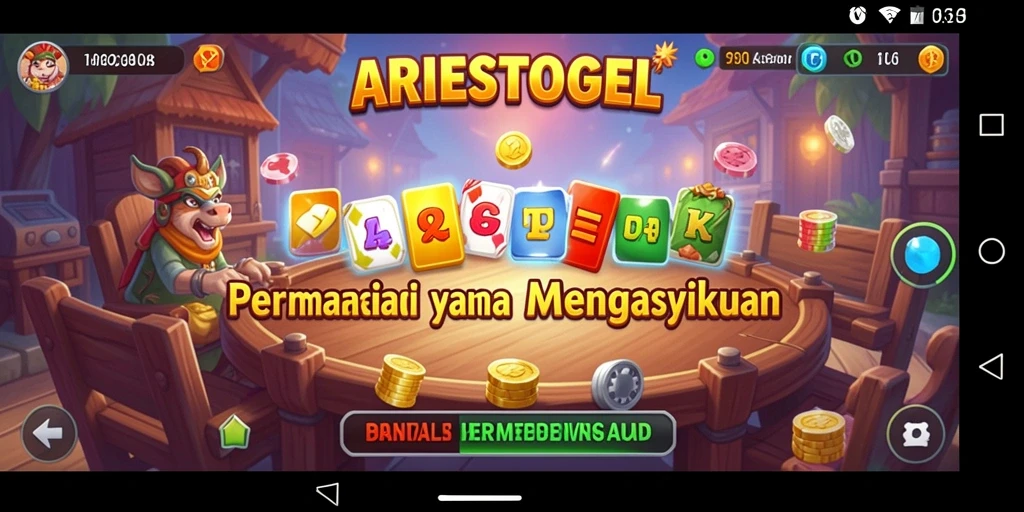 Tampilan gameplay ARIESTOGEL yang penuh warna dan menyenangkan.