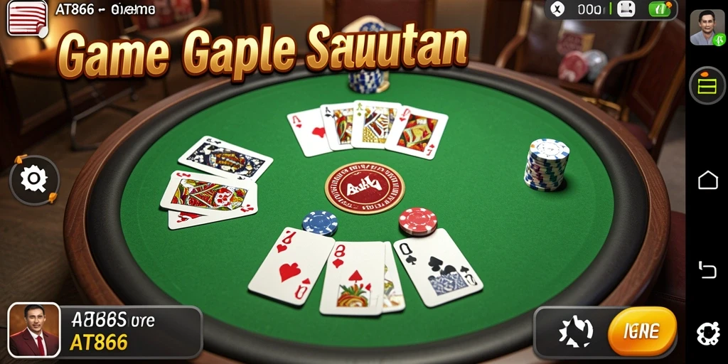 Tampilan gameplay AT866 yang menarik dan interaktif dalam permainan Gaple.