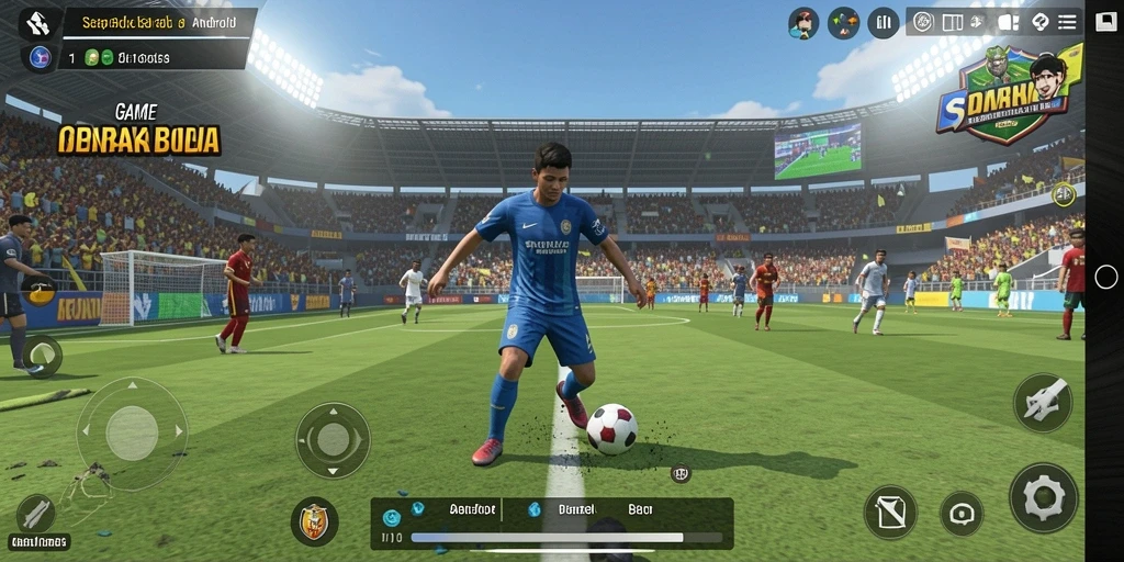 Tampilan gameplay menarik dari BARU01 dengan aksi sepak bola yang mendebarkan.