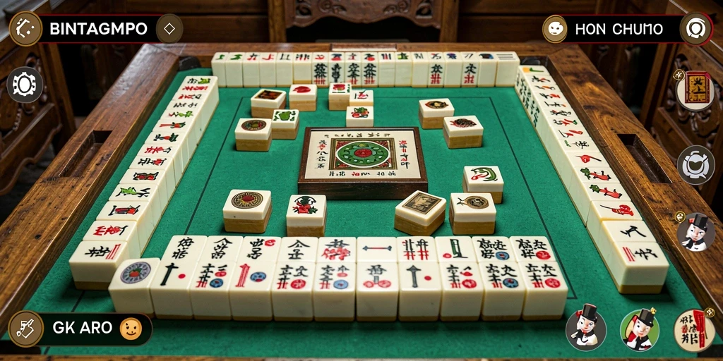 Gameplay seru BINTANGMPO dengan ubin Mahjong yang menantang.