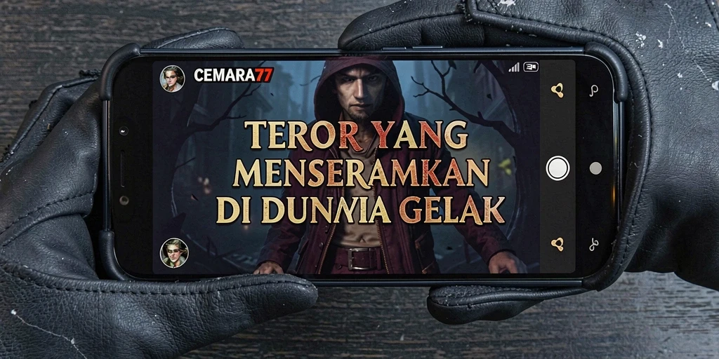 Tangkapan layar gameplay CEMARA77 dengan suasana horror mencekam.