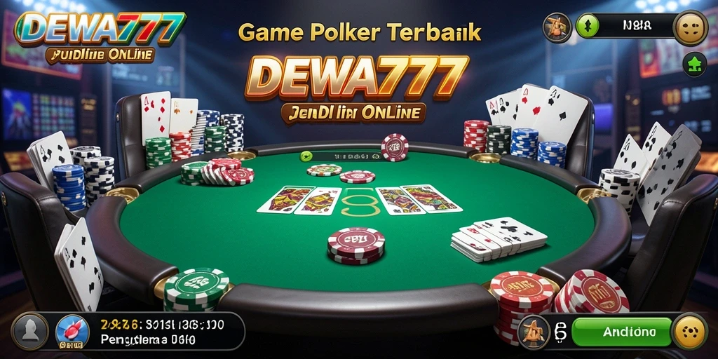 Tampilan gameplay poker yang seru dan interaktif di DEWA777.