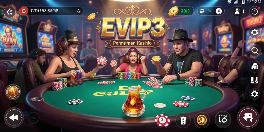 Tampilan EVIP3 menampilkan gameplay Kasino yang menarik dan interaktif.