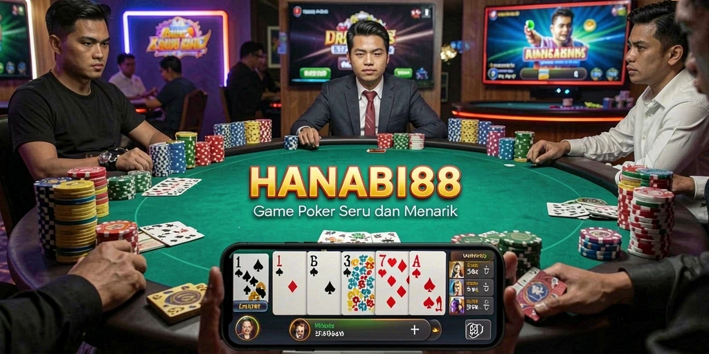 Tangkapan layar gameplay HANABI88 menampilkan aksi poker yang mendebarkan.