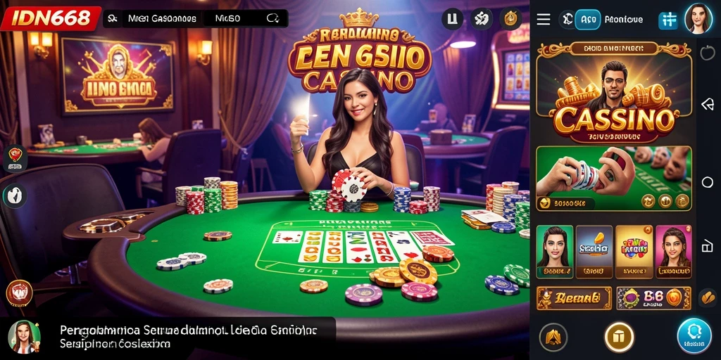 Gameplay Live Casino IDN668 yang mendebarkan dengan dealer langsung.