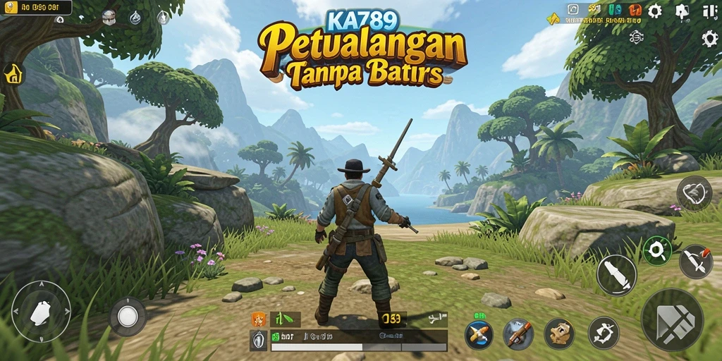 Screenshot menunjukkan petualangan seru di dunia terbuka KA789.