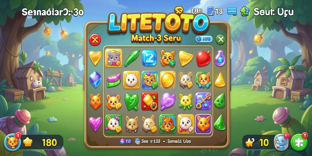 Tampilan gameplay seru dalam LITETOTO yang penuh warna dan tantangan.