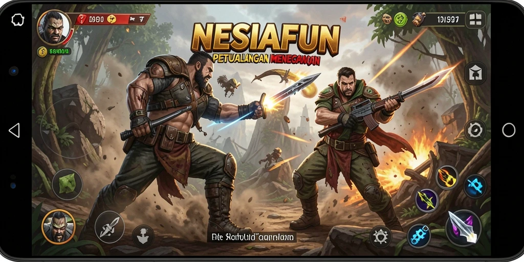Tampilan gameplay NESIAFUN yang menegangkan dan penuh aksi.