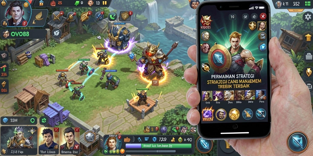 Tampilan seru gameplay OVO88 dengan strategi dan manajemen.
