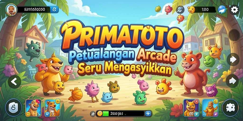 Screenshot PRIMATOTO menampilkan gameplay arcade yang seru dan penuh warna.