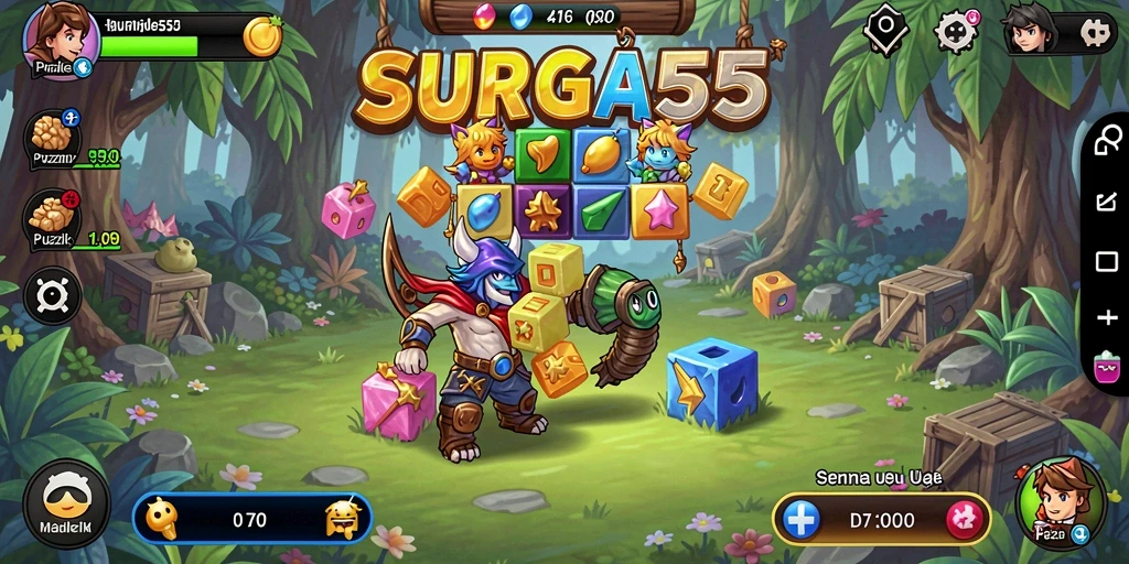 Tampilan gameplay Puzzle SURGA55 yang menantang dan seru.