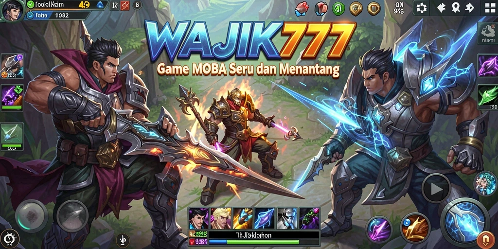 Screenshot gameplay WAJIK777 yang menampilkan aksi seru dalam laga MOBA.