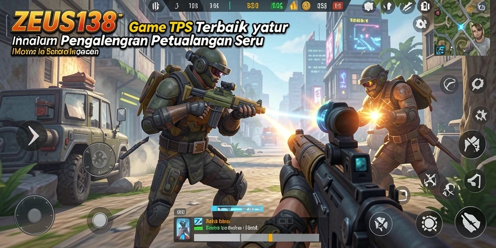Menampilkan aksi seru dalam game TPS ZEUS138.